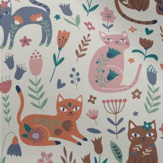 Cat With Colorful Flowers Chiffon