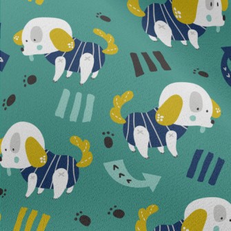 Blue Striped Puppy Chiffon