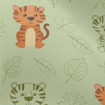 Cute Tiger Sitting Chiffon