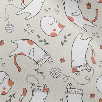 Cats Playing Happily With Ball Chiffon