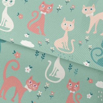 Colorful Cats And Flowers Waterproof Oxford