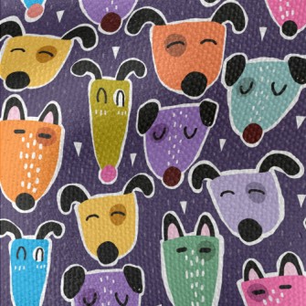 Brightly Colored Dogs Waterproof Canvas