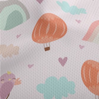 Colorful Bird Hot Air Balloon  Athletic Mesh Flat Back