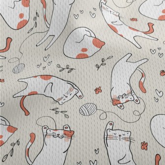 Cats Playing Happily With Ball Athletic Mesh Flat Back