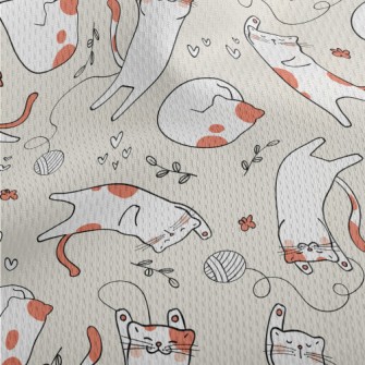 Happy And Leisurely Cat Athletic Mesh Flat Back