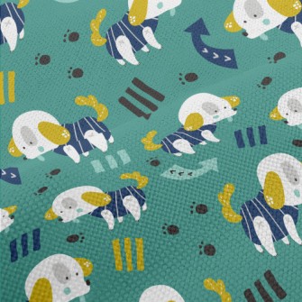 Blue Striped Puppy Performance Linen