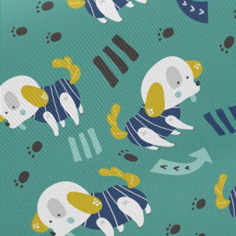 Blue Striped Puppy Twill
