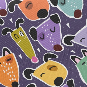 Brightly Colored Dogs Twill