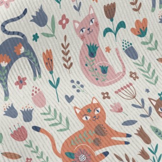Cat With Colorful Flowers Standard Corduroy
