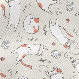 Cats Playing Happily With Ball Standard Corduroy