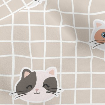 Happy Cat And Plaid Micro Fleece