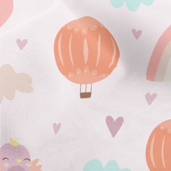 Colorful Bird Hot Air Balloon  Micro Fleece