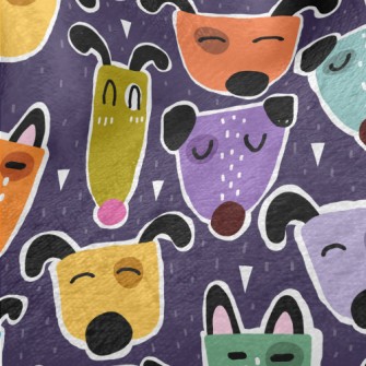 Brightly Colored Dogs Minky