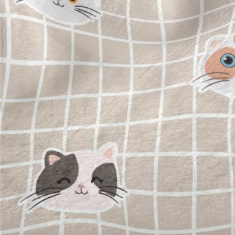 Happy Cat And Plaid Minky