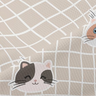 Happy Cat And Plaid Piqué