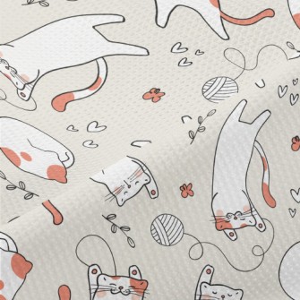 Cats Playing Happily With Ball Piqué