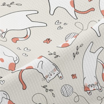 Happy And Leisurely Cat Piqué