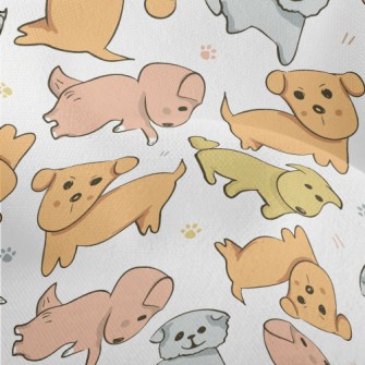 Hand Drawn Illustration Of Pup Lightweight Performance Linen