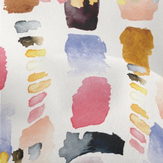 Colorful Abstract Watercolor B Lightweight Performance Linen