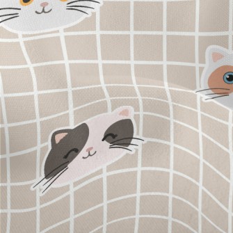 Happy Cat And Plaid Lightweight Performance Linen