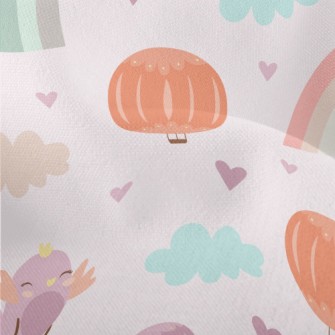 Colorful Bird Hot Air Balloon  Lightweight Performance Linen