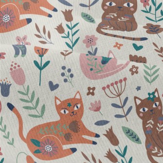Cat With Colorful Flowers Modern Jersey