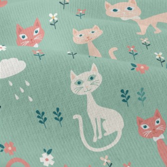 Colorful Cats And Flowers Modern Jersey