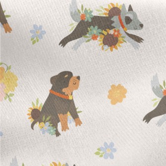 Cute Color Blocks Of Rottweile Jersey Backed Fleece