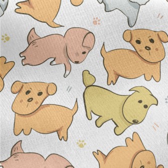 Hand Drawn Illustration Of Pup Jersey Backed Fleece