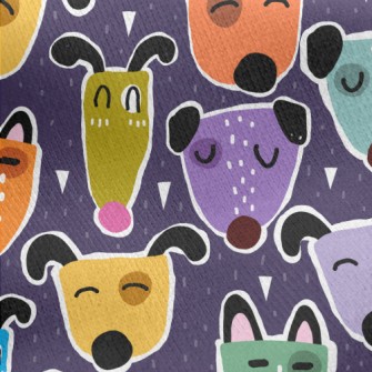 Brightly Colored Dogs Jersey Backed Fleece