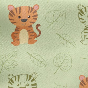 Cute Tiger Sitting Jersey Backed Fleece
