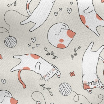 Happy And Leisurely Cat Jersey Backed Fleece