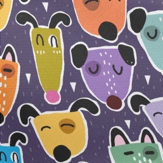 Brightly Colored Dogs Pongee