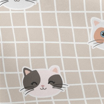 Happy Cat And Plaid Pongee