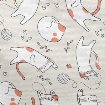 Cats Playing Happily With Ball Pongee