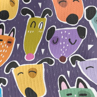 Brightly Colored Dogs Stretch Jersey