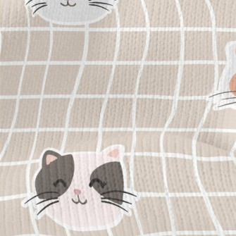 Happy Cat And Plaid Stretch Jersey