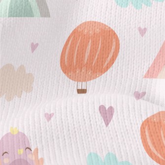 Colorful Bird Hot Air Balloon  Stretch Jersey