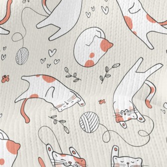 Cats Playing Happily With Ball Stretch Jersey