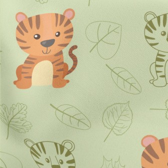 Cute Tiger Sitting Lightweight Cotton Poplin
