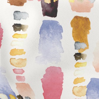 Colorful Abstract Watercolor B Lightweight Cotton Poplin