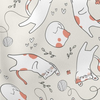 Happy And Leisurely Cat Lightweight Cotton Poplin