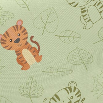 Cute Tiger Sitting Midweight Cotton Poplin