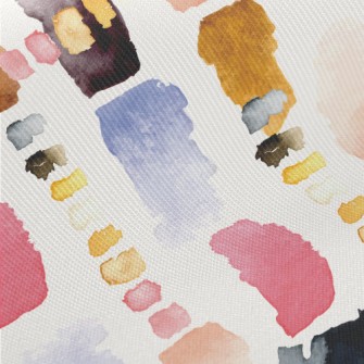 Colorful Abstract Watercolor B Midweight Cotton Poplin