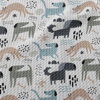 Dogs With Different Texture St Birdseye Piqué