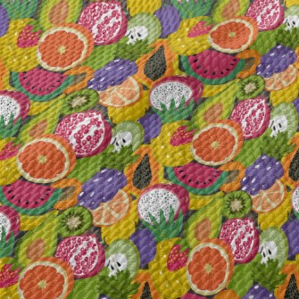 Brightly Colored Fresh Fruit Birdseye Piqué