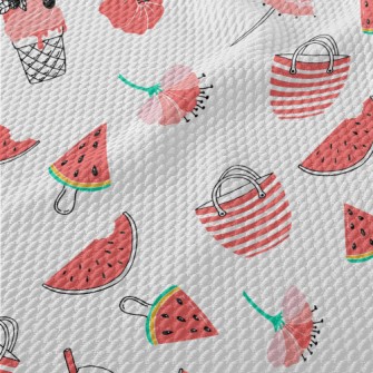 Red Flower Umbrella Bag Popsic Birdseye Piqué