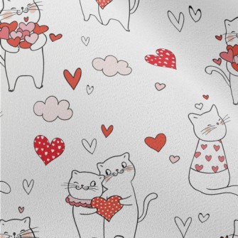 Pink Love Heart Cat Chiffon