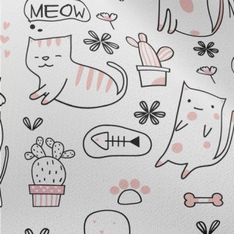 Cute Pink Cat Chiffon