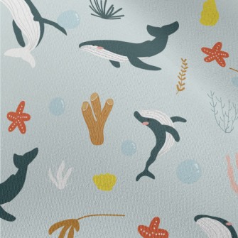 Whales And Corals In Various P Chiffon